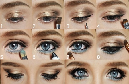 Макияж по форме глаз (30 фото): make-up пошагово для разных типов - широко посаженных, раскосых, впалых, запавших орехового цвета Макияж по форме глаз (30 фото): make-up пошагово для разных типов - широко посаженных, раскосых, впалых, запавших орехового цвета