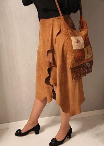 Модные юбки из замши фото