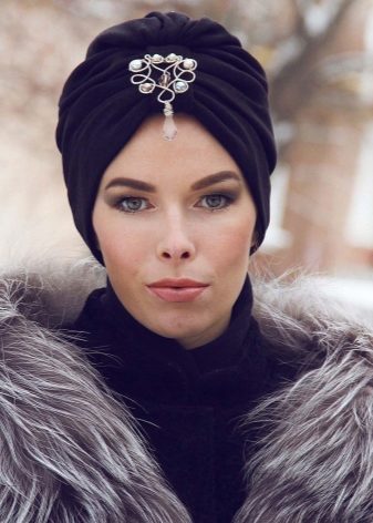 Модные женские вязаные шапки чалма