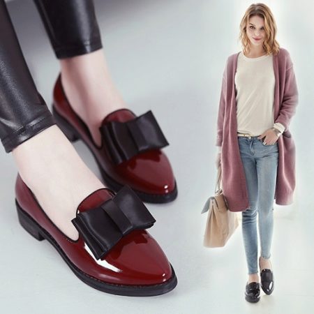 Модные лакированные туфли женские