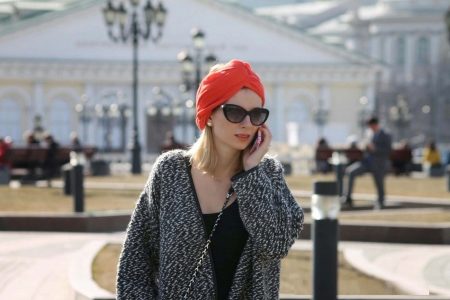 Модные женские вязаные шапки чалма