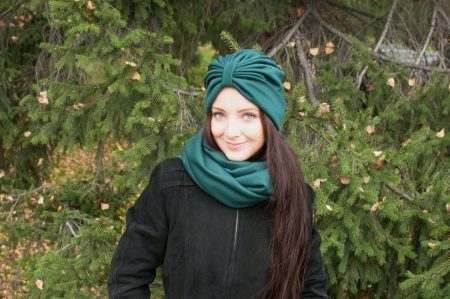Модные женские вязаные шапки чалма
